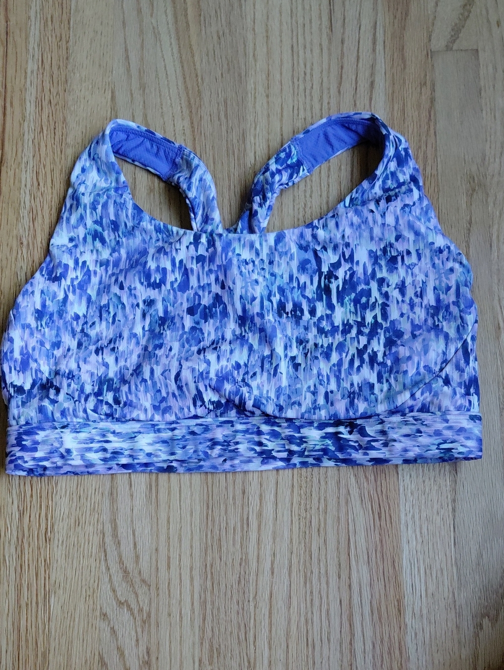 Athleta Blue Abstract Print Sports Bra